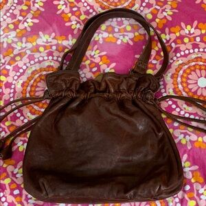 Lucky Brand Brown Leather Shoulder Bag with Slouchy Design